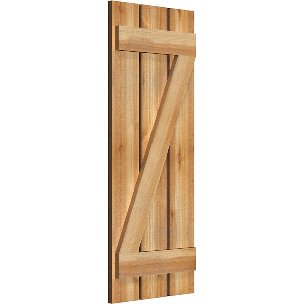 Spaced Board-n-Batten Shutters W/Z-Bar, Rough Sawn Western Red Cedar, 17 1/8W X 42H